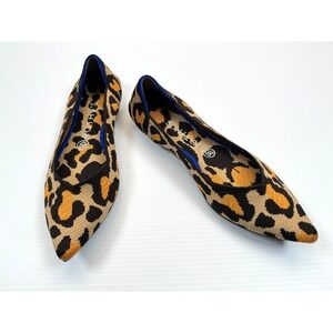 Rothy's The Point Ballet Flats Women 9 EUC Washable Comfortable Big Cat Knit